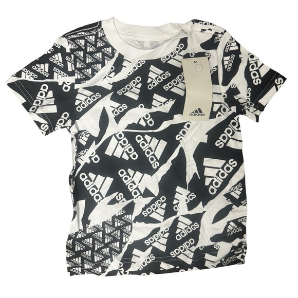 Adidas Monochrome Graphic Tee and Shorts Set Size 24 Months - Picture 2 of 7